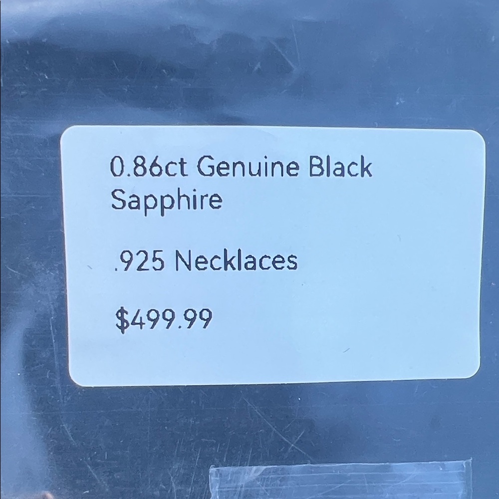 0.86ct Genuine Black Sapphire Necklace